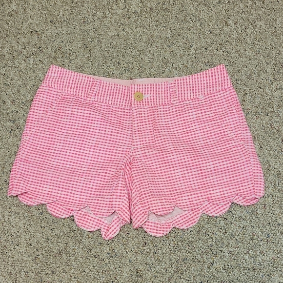 Lilly Pulitzer Pants - Lilly Pulitzer Pink Gingham Buttercup Shorts Sz 2. Cotton cottagecore summer